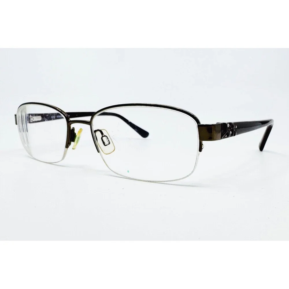 Altair Genesis Eyeglass Frames Womens Brown Semi-Rimless G5038 52-17-135